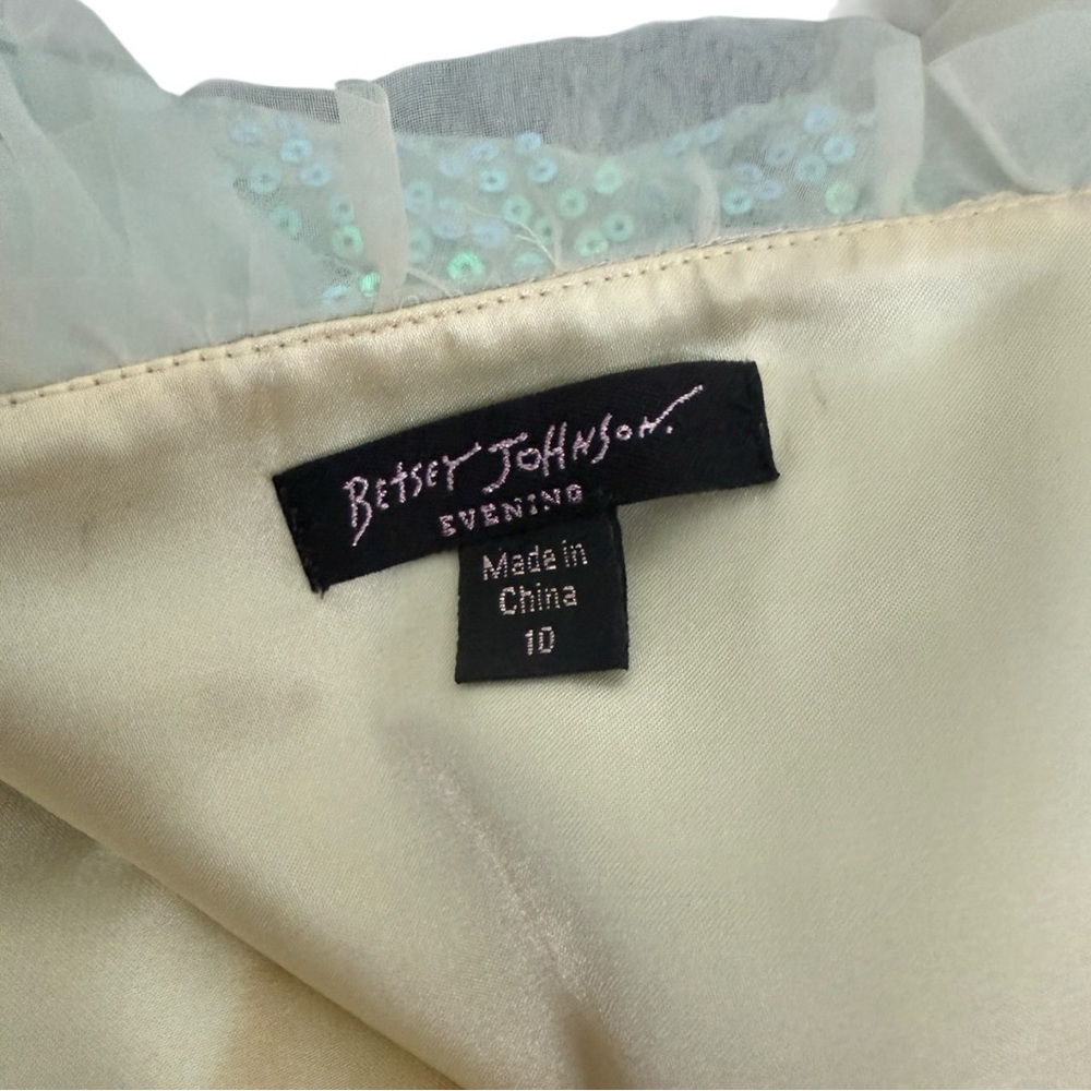 Vintage Betsey Johnson Strapless Sparkly Light Blue Mini Princess Dress- 10 - Picture 9 of 15